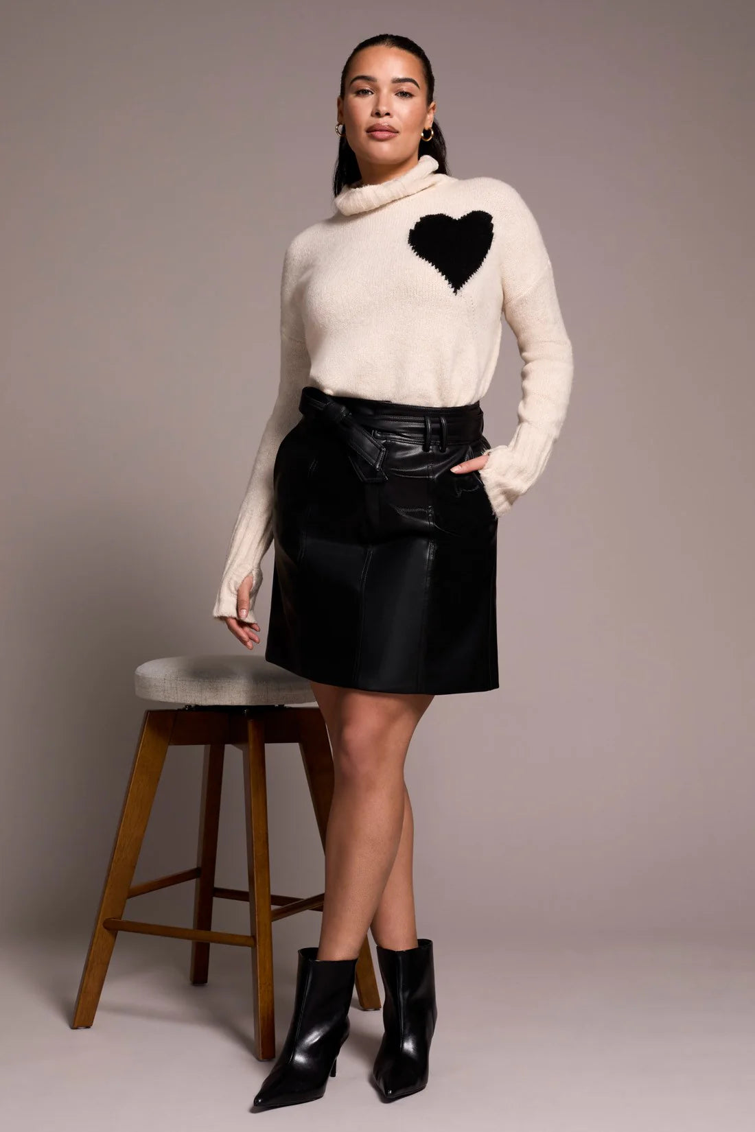 Leather Skirt With Belt