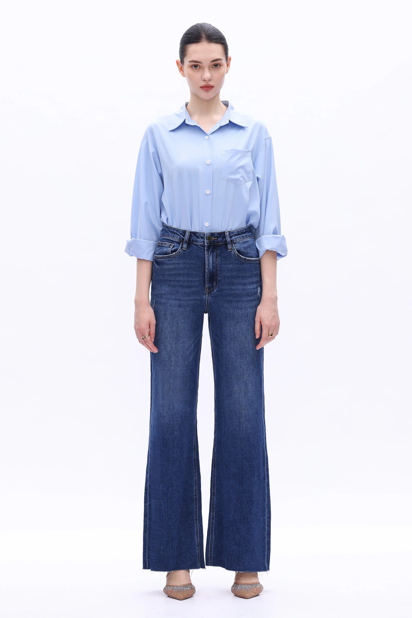 Bella Super High Rise Raw Hem