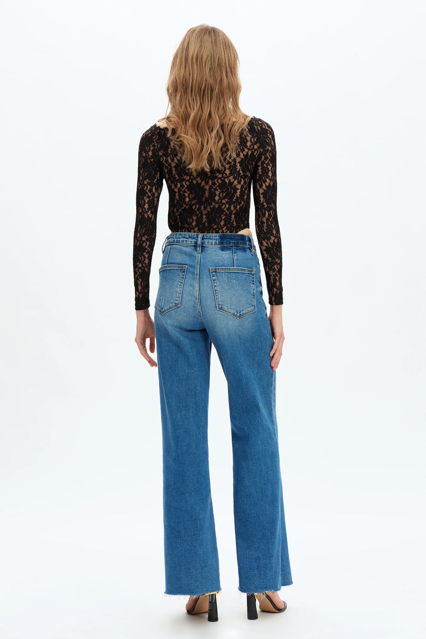 Bella Super High Rise Wide Leg - Medium Blue