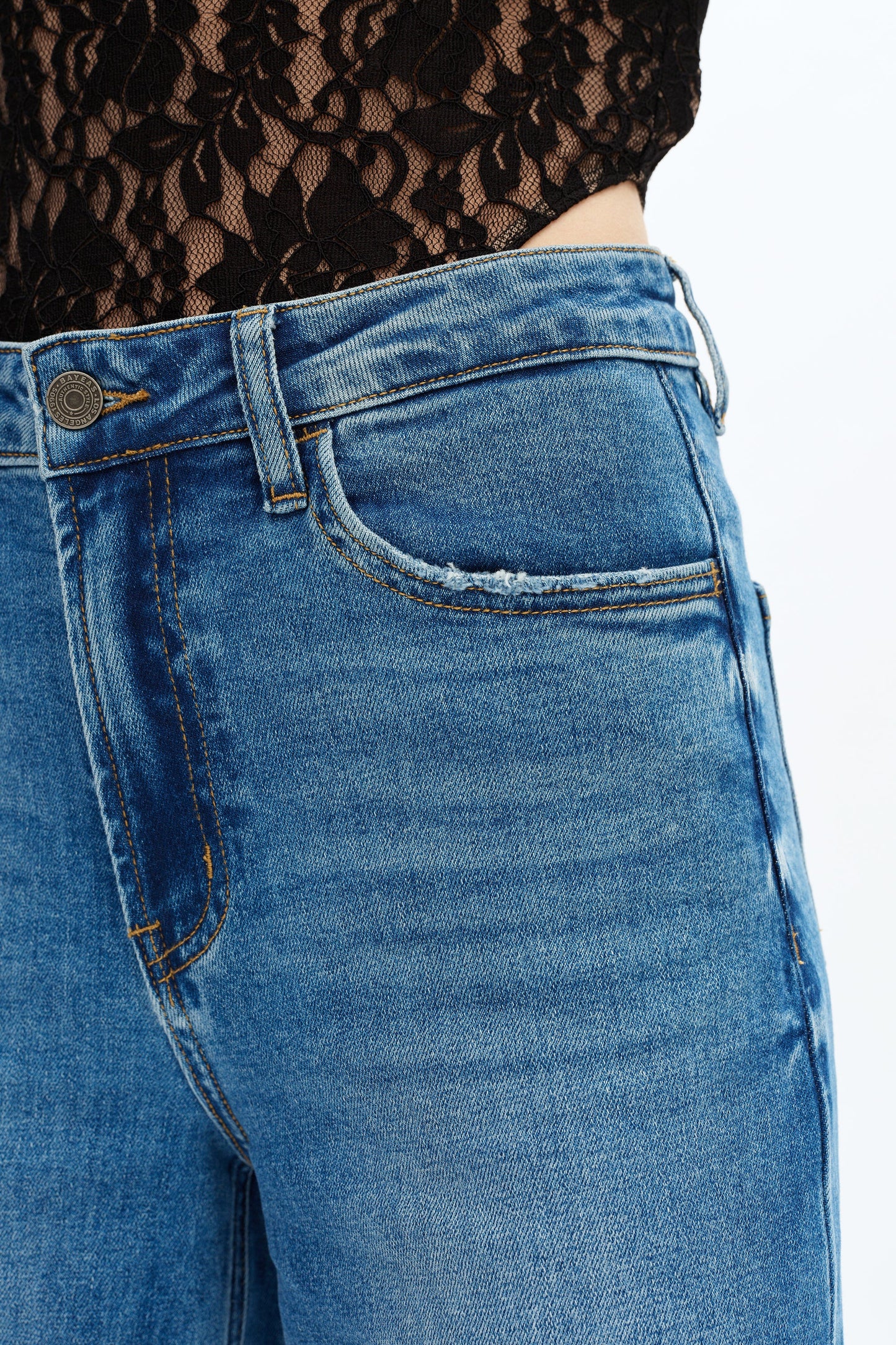 Bella Super High Rise Wide Leg - Medium Blue