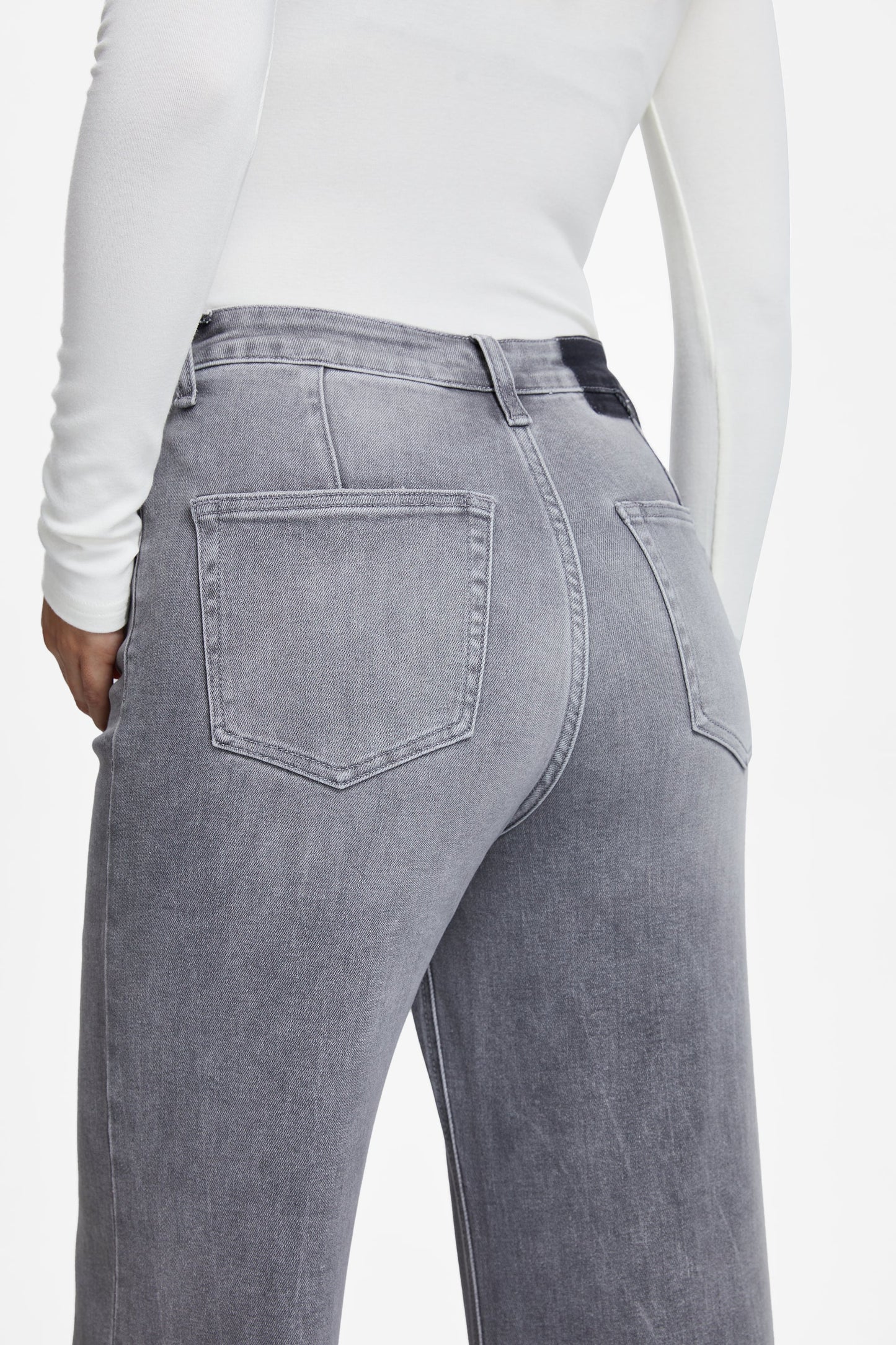 Bella Super High Rise Wide Leg - Stone Grey