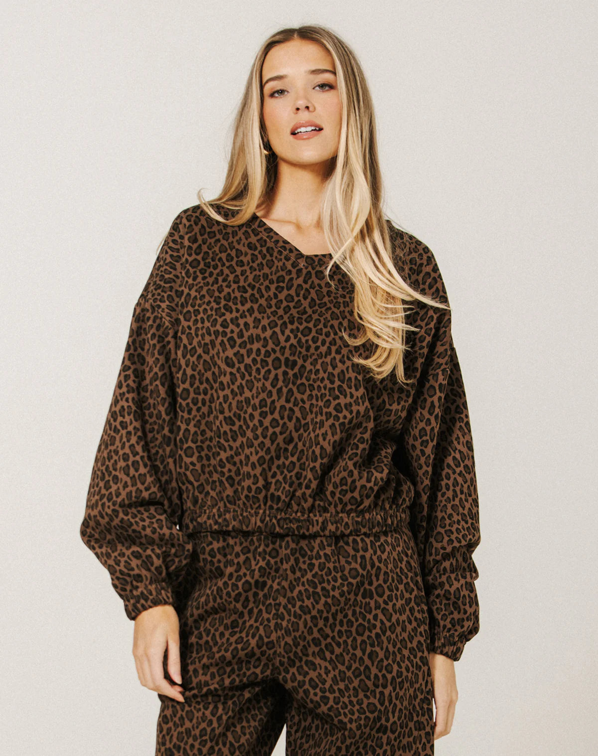 High V-Neck Leopard Sweater