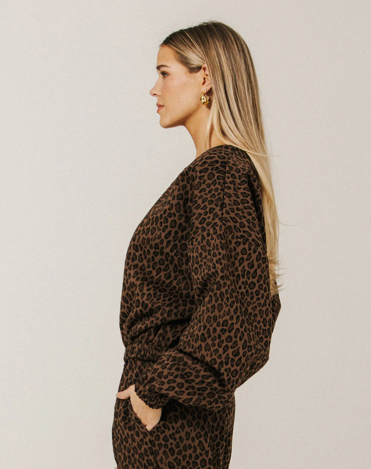 High V-Neck Leopard Sweater
