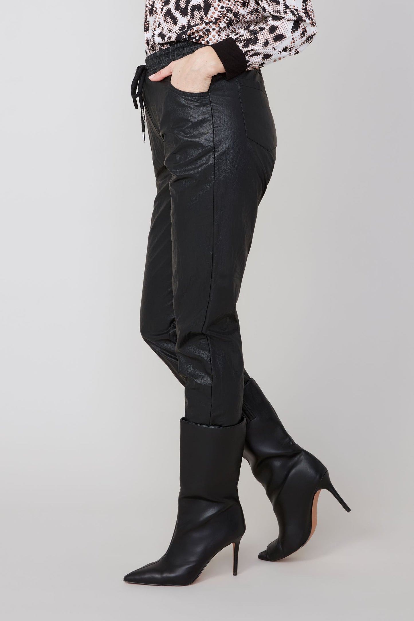 Woven Leather Pant