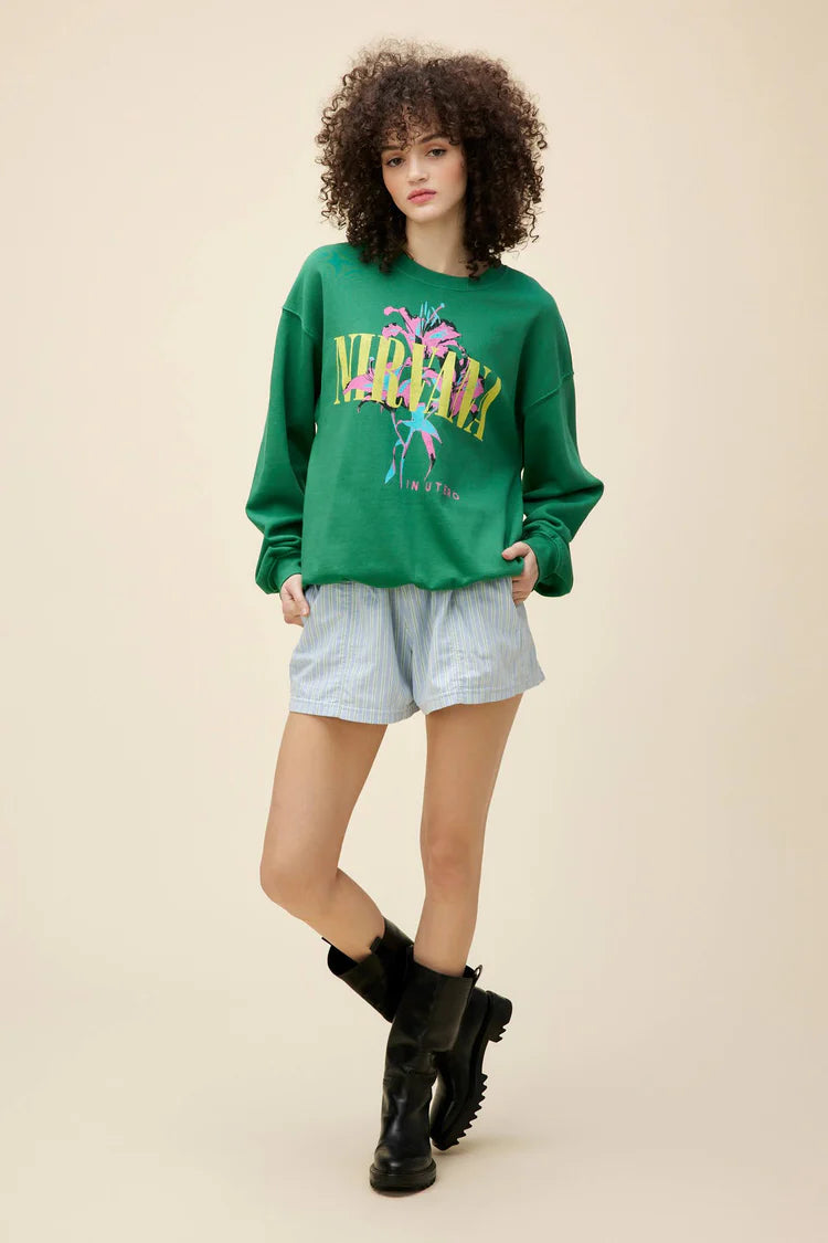 Nirvana Lillies Boyfriend Crewneck Sweater