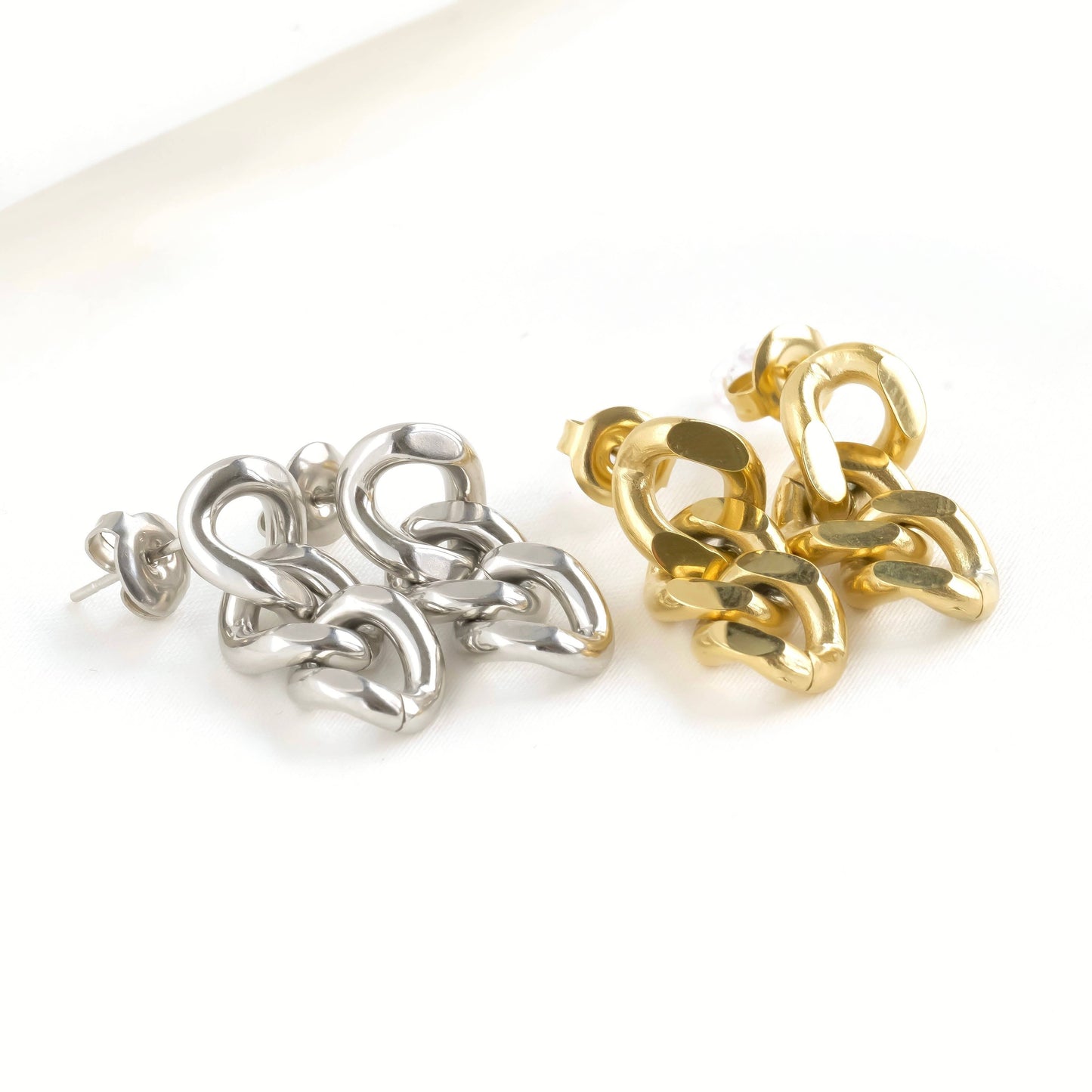 Curb Link Earrings - Waterproof Cuban Chain Earrings