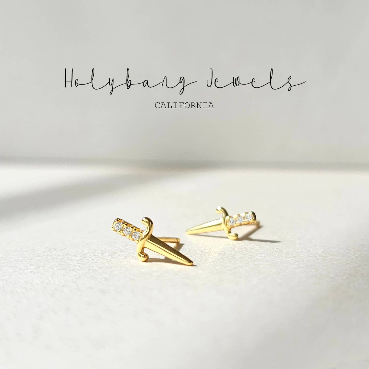 Dainty Sword Stud Earrings