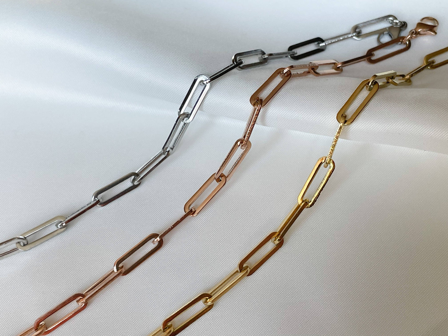 18k Gold Paperclip Necklace - Waterproof Link Chain Necklace