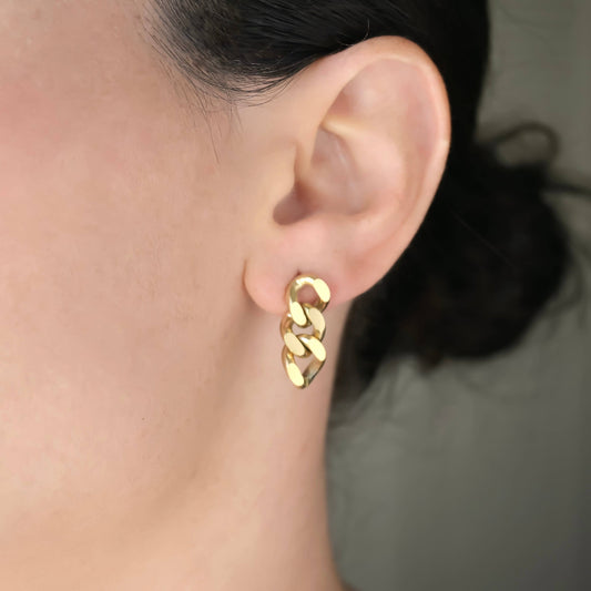 Curb Link Earrings - Waterproof Cuban Chain Earrings