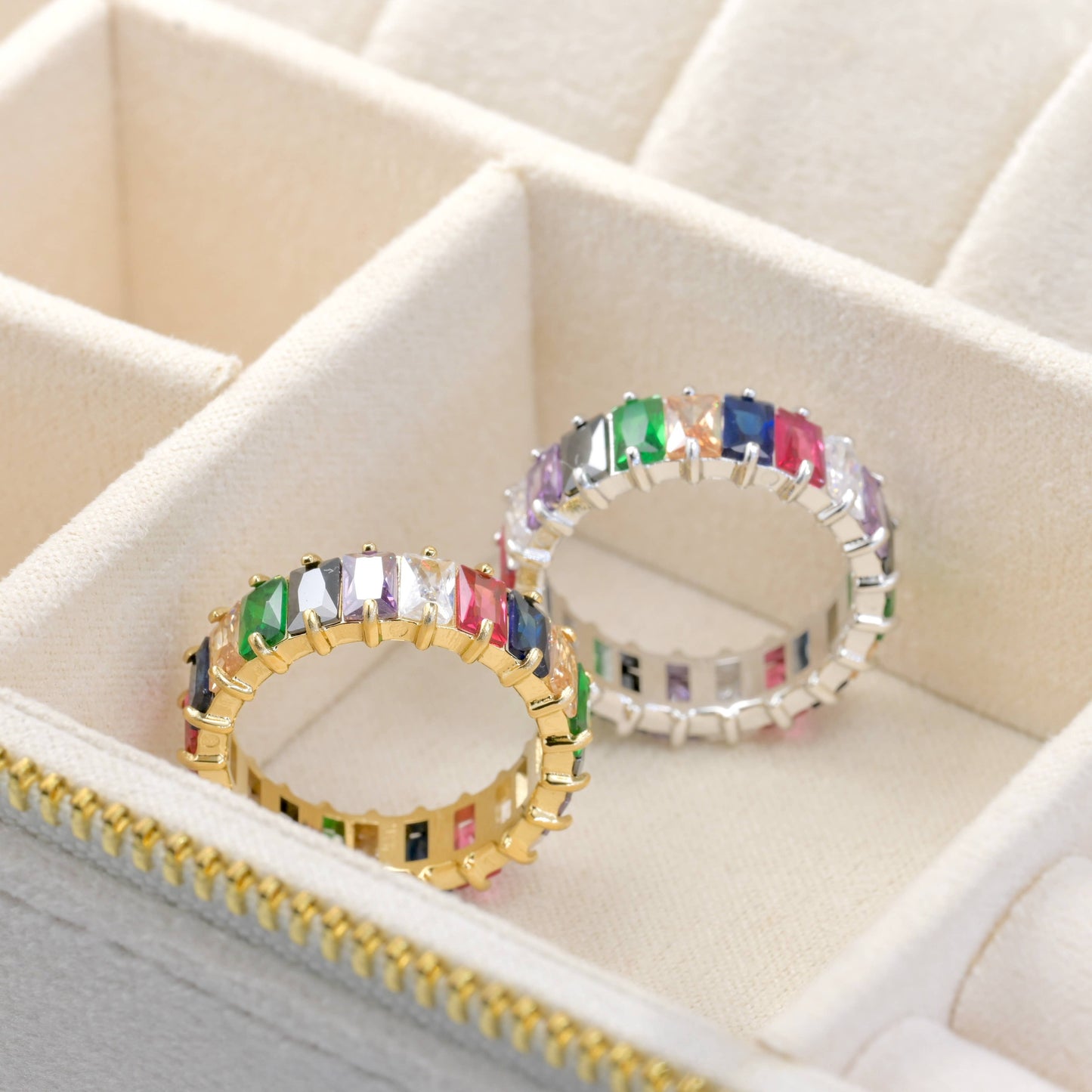 Baguette Diamond Ring - Wide Baguette-cut CZ Ring