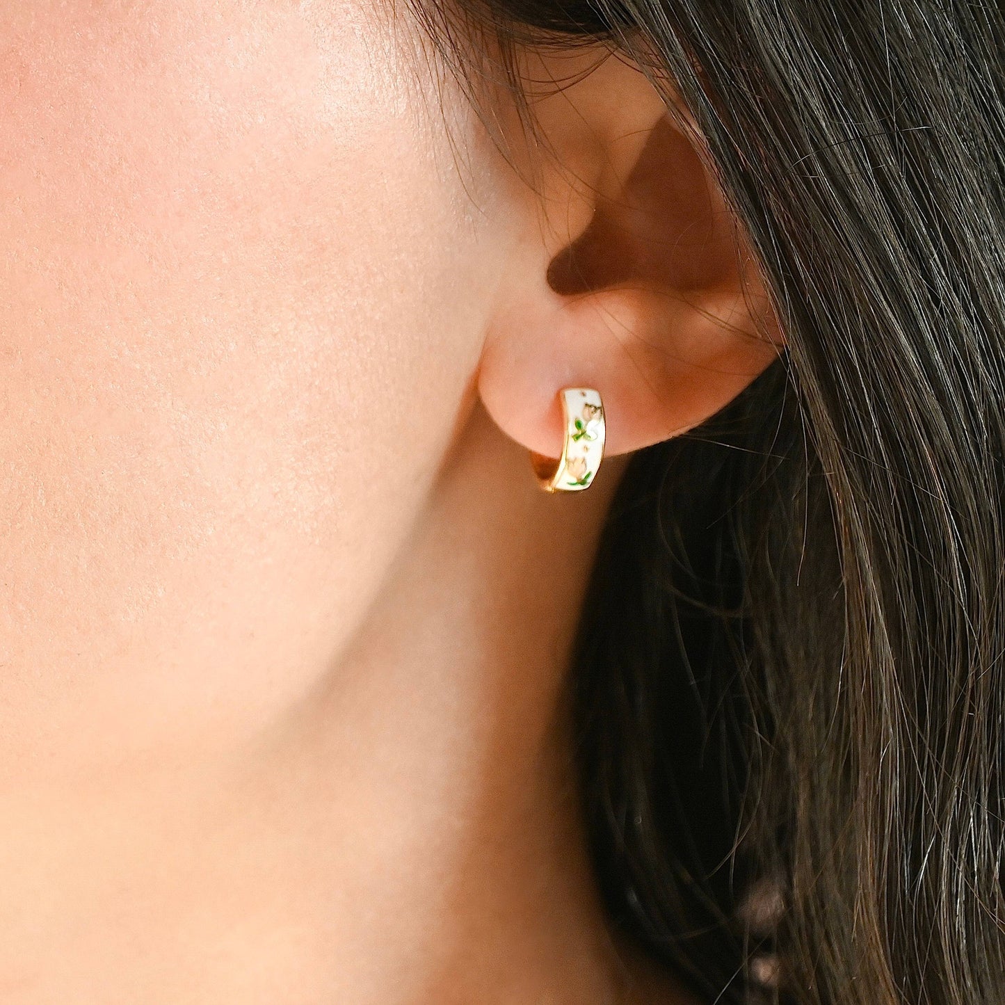 Gold Flower Hoop Earrings-Vintage Style Silver Hoops