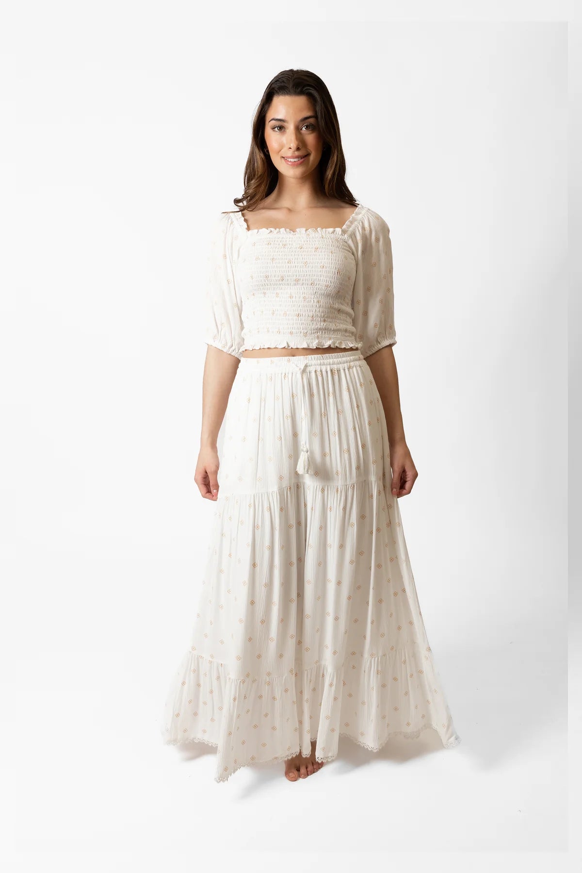 Miami Shine Tiered Long Skirt