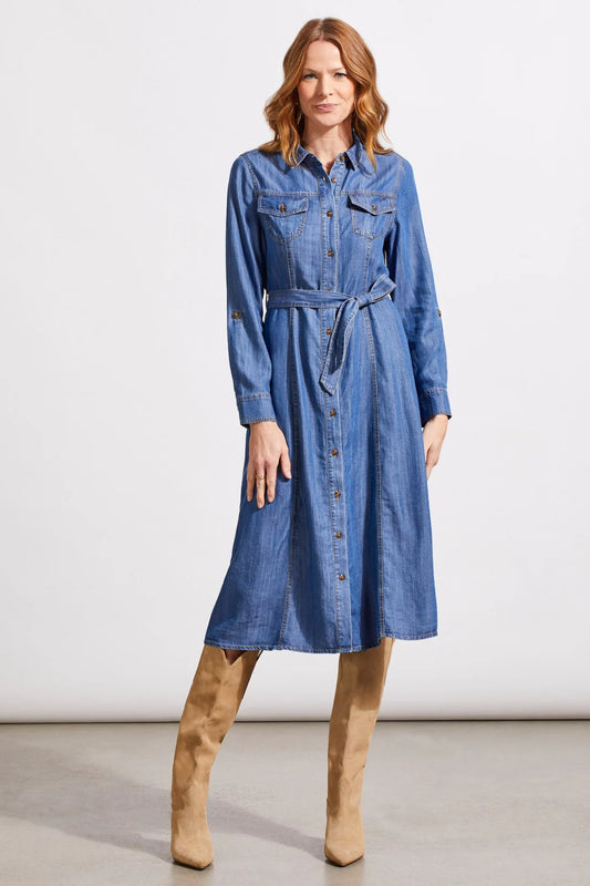 Denim Button Up Midi Dress